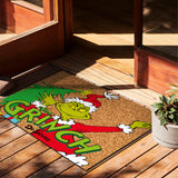 Kerstdeurmat met Grinch Ontwerp - Vrolijke Welkom voor de Feestdagen