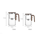 Elegante Glazen Thee Infuser Pot – Stijlvol Brouwen met Houten Handvat
