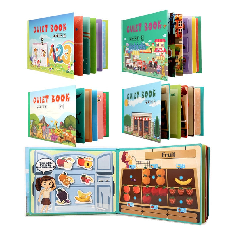 Interactief Peuter Leerboek met Klittenband Oefeningen en Opbergtas