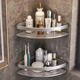 AquaSpace Pro | Hoekdoucheplank zonder boren | Aluminium | Roestvrij & Belastbaar | Badrek in Zwart, Wit, Zilver of Zwart-Goud
