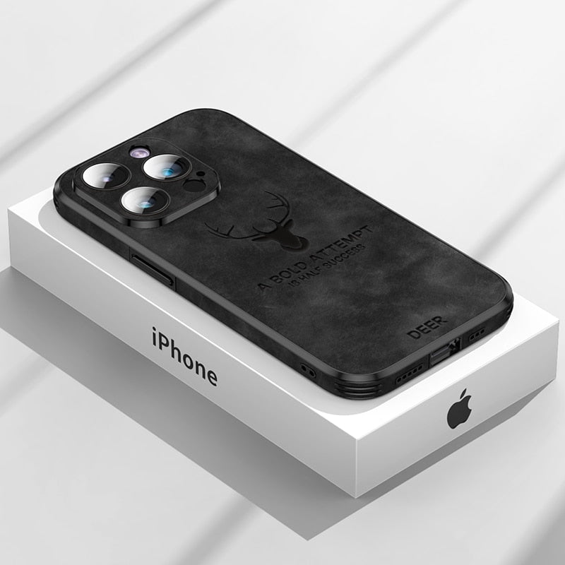 Luxe Hertenleren iPhone Hoes - Veltro