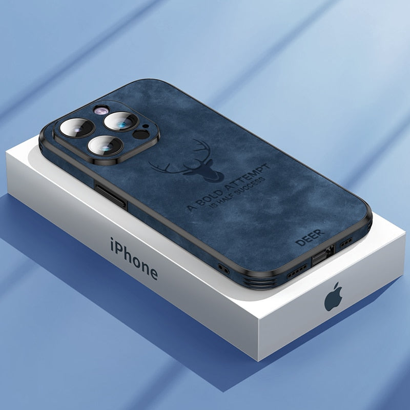 Luxe Hertenleren iPhone Hoes - Veltro