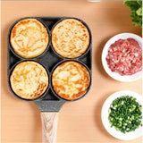 OMELIQON – 4-vaks anti-aanbakpan voor omeletten, burgers, steaks & ontbijt