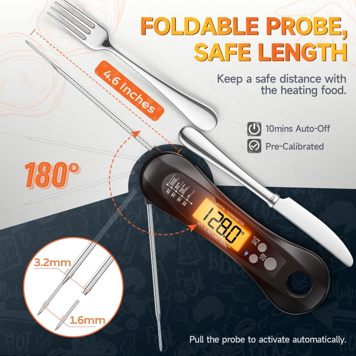 GrillMaster – Digitale directe vleesthermometer met nauwkeurige temperatuurcontrole