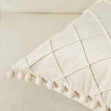 Inyahome Fluwelen Taille Sierkussen Met Pompom Effen Kleur Decoratief