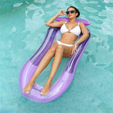 Luxe Opblaasbaar Waterligbed met Verhoogd Hoofdkussen - Perfect voor Zwembad en Strand