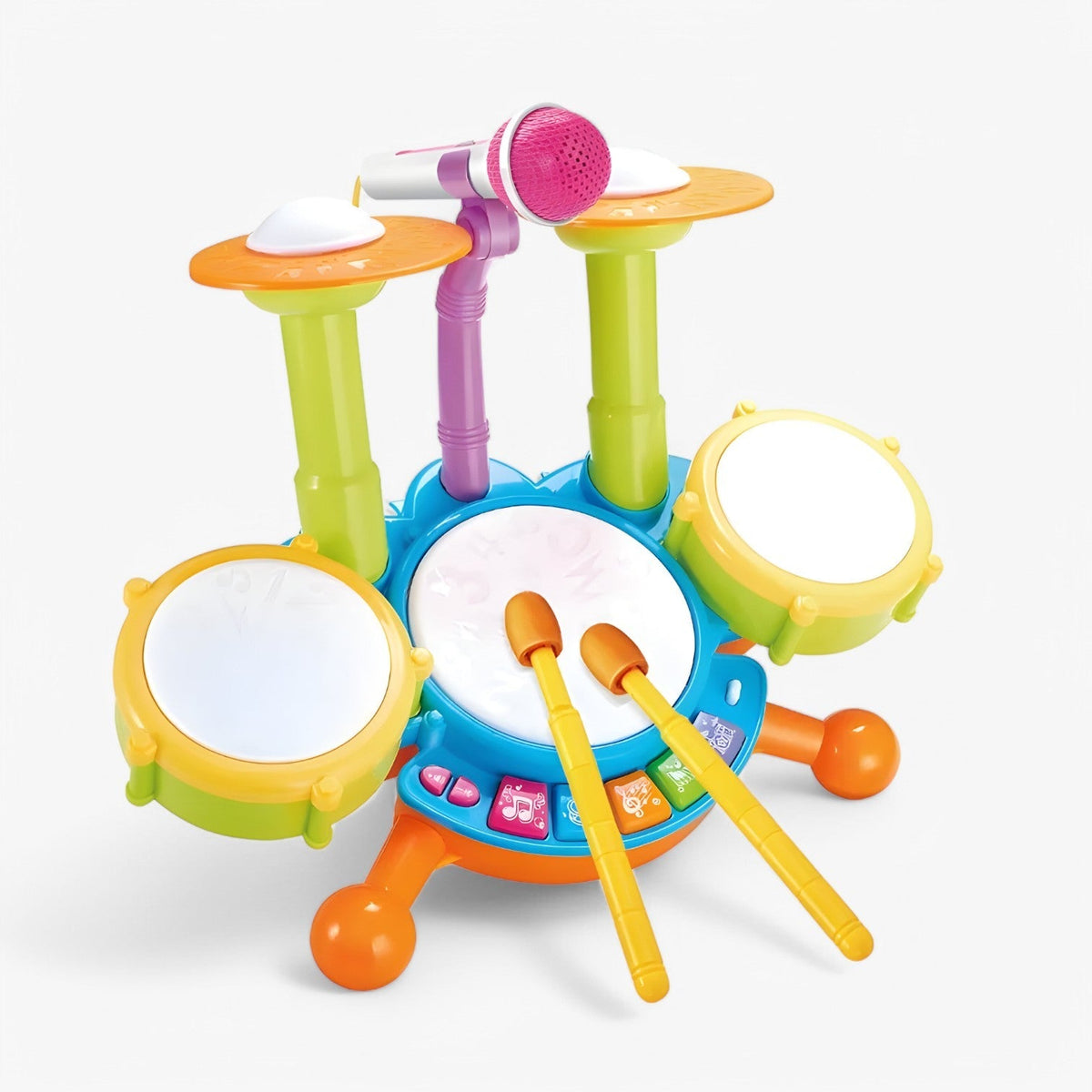 Interactieve Leer-Drommelset met Microfoon voor Peuters – RitmePlezier Mini
