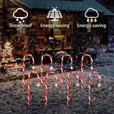 Kerst Zonne-energie Candy Cane Lichten - Stralende decoratie voor feestelijke avonden