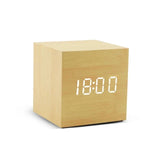 Houten LED-wekkerradio met temperatuurweergave, digitale tijdweergave en minimalistisch ontwerp – Perfect voor slaapkamer en kantoor