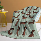 Fleece-deken DoxiDream | Zachte flanel | Teckel-print | Sofa & bed