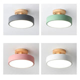 Moderne LED plafondlamp van hout