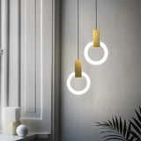 Moderne LED hanglamp gouden ring
