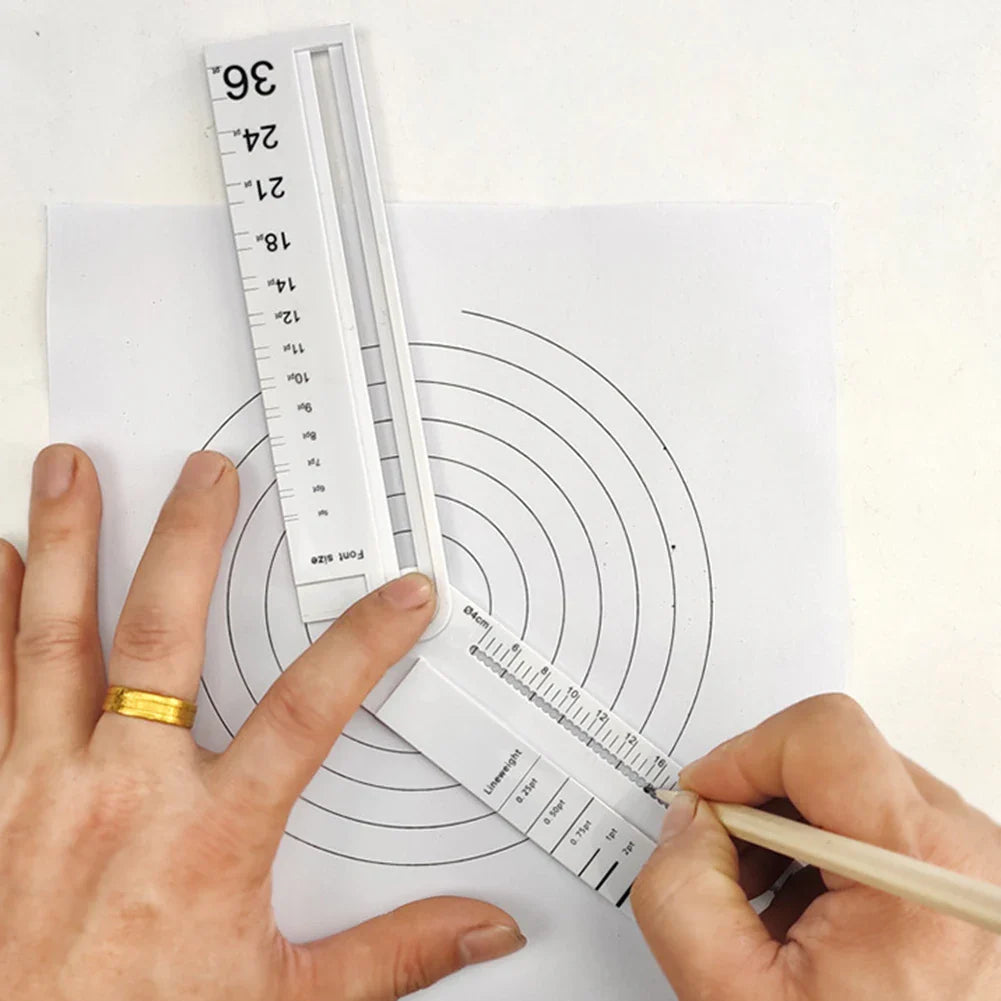 Multifunctionele geometrische sjabloon | Tekenset | Meetinstrument voor school en architectuur
