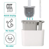 Toilettenborstel HygieBrush DuoClean | 2-in-1 Siliconen WC-borstelset met wandhouder | Antibacterieel & ruimtebesparend