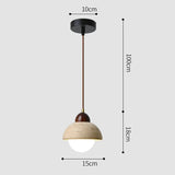 Natuurlijke Marmeren Hanglamp – Elegante Walnoot & Steen Ontwerp voor een Tijdloze Uiterlijk
