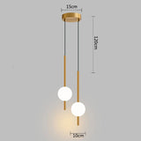 Moderne gouden hanglamp met bolvormige kap | Minimalistische LED plafondlamp