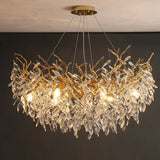 Exclusieve kroonluchter met kristallen bladeren – tak effect, moderne elegantie