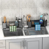 Ordinaqua Afwasbak Organizer Rek | Zelfafwaterend | Houder voor Spons, Zeep & Doek | Uittrekbaar & Hygiënisch | ABS-Kunststof