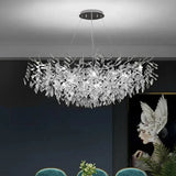 Exclusieve kroonluchter met kristallen bladeren – tak effect, moderne elegantie