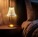 Elegante LED tafellamp met kristallen kap en gouden afwerking – aanraakschakelaar