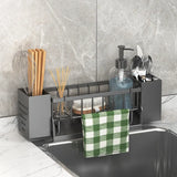 Ordinaqua Afwasbak Organizer Rek | Zelfafwaterend | Houder voor Spons, Zeep & Doek | Uittrekbaar & Hygiënisch | ABS-Kunststof