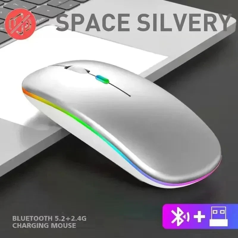 GameCore Draadloze Muis Oplaadbaar LED Backlight Dual Mode | Draadloze Muis | Bluetooth & 2.4GHz Ontvanger voor Laptop, PC & Gaming