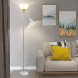 Minimalistische vloerlamp van ijzer met twee lichtbronnen in zwart of goud