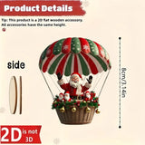 NordicJoy Kersthanger Heißluchtballon & Kerstman | 10-delige set Houten Ornamenten | Kerstdecoratie & Deko Cadeau-idee