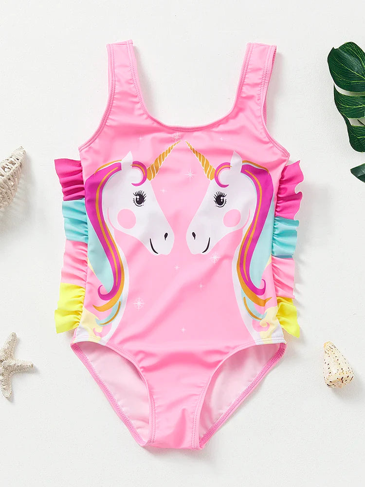 Meisjes Zwemoutfit met Zeemeermin en Eenhoorn Ontwerpen – Perfect voor Kinderen van 8-12 Jaar