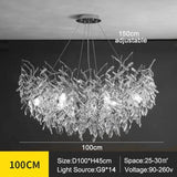 Exclusieve kroonluchter met kristallen bladeren – tak effect, moderne elegantie