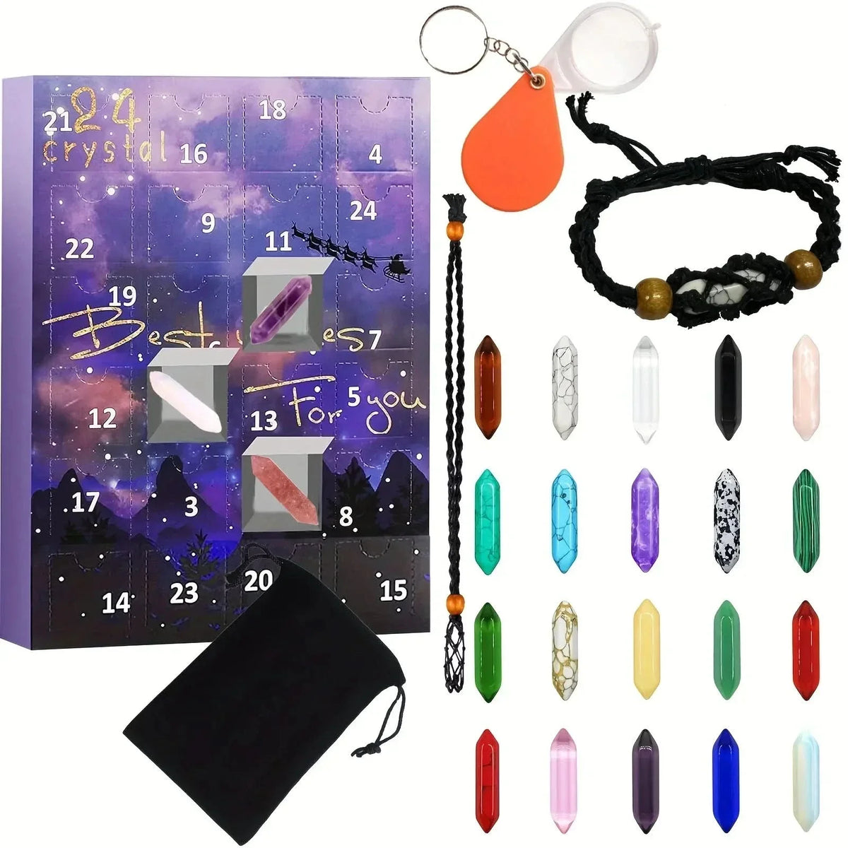 CRYSTALGEMS – Magische Edelsteen Adventskalender met 24 Natuurlijke Kristallen