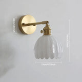 Retro wandlamp in de vorm van een tulp – wandlamp met glazen kap en gouden afwerking