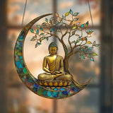 Acryl Zonnenvanger ZenLight | 2D Boeddha Decor | Raam- & Woonaccessoire | Spirituele Ruimte-inrichting