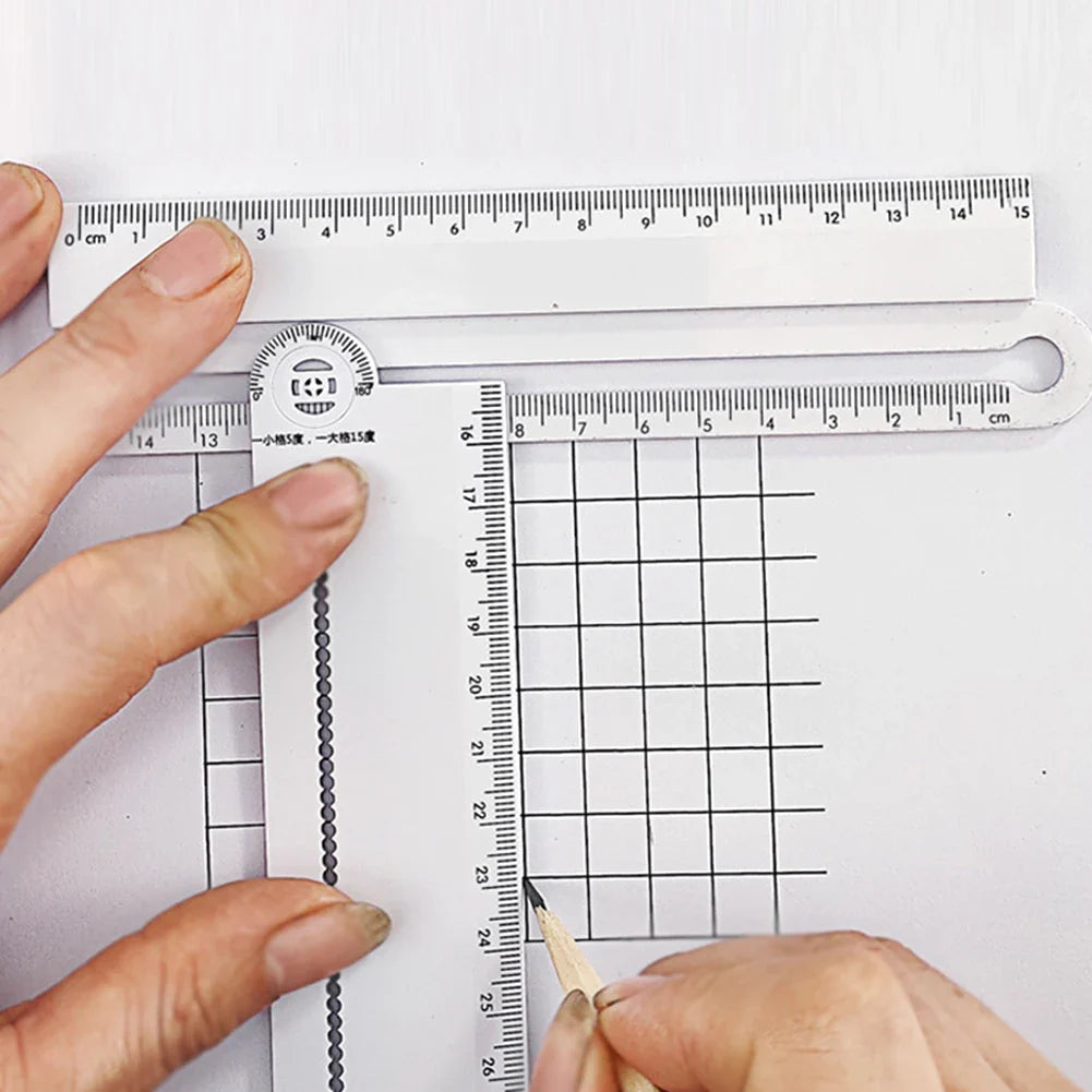 Multifunctionele geometrische sjabloon | Tekenset | Meetinstrument voor school en architectuur