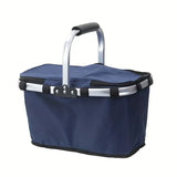 ThermaTrip Vouwmand | Geïsoleerde Picknickmand met Aluminiumfolie & Draaghandvat | 3-voudig opvouwbaar | Voor Uitjes, Park, Winkelen & Reizen