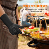 ThermaGrip Hittebestendige Grillhandschoen | Silicoon & Katoen | Antislip & vlamvertragend tot 800 °C | Voor Grill, Oven & BBQ | 1 stuk