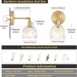 Retro wandlamp in de vorm van een tulp – wandlamp met glazen kap en gouden afwerking