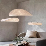 Designers lamp hangend Japandi in de vorm van een langwerpig paneel – moderne elegantie