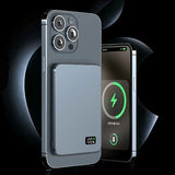 Ultradun extern batterij | snelle magnetische draadloze oplader met LED-scherm voor iPhone & Samsung