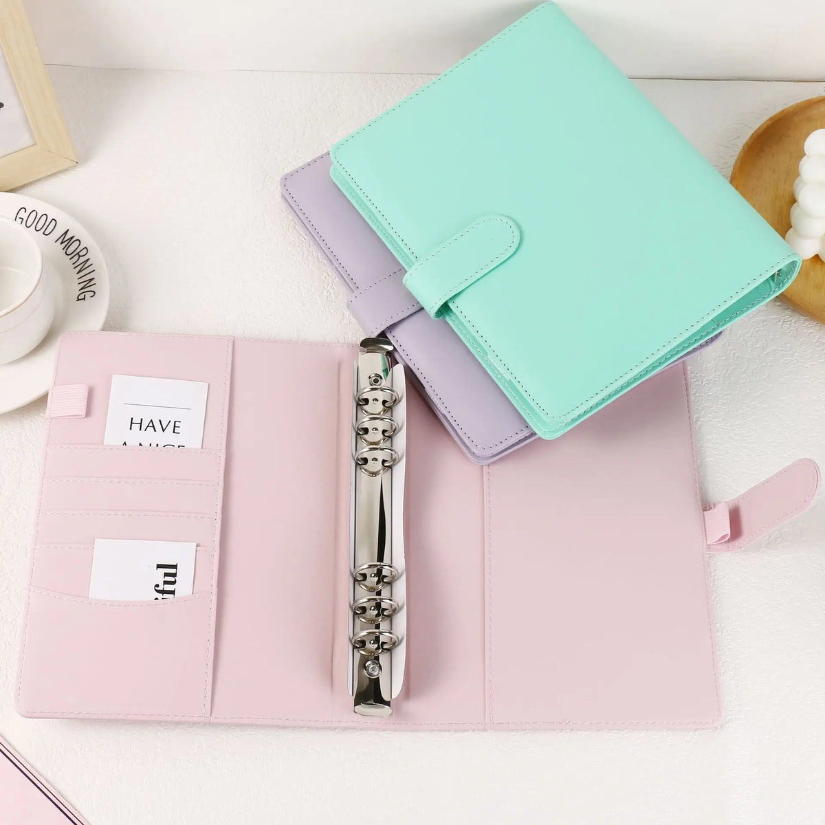 A5 PU lederen binder in macaronkleuren | Planner | DIY fotoalbum en agenda in één