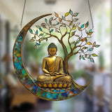 Acryl Zonnenvanger ZenLight | 2D Boeddha Decor | Raam- & Woonaccessoire | Spirituele Ruimte-inrichting