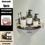 AquaSpace Pro | Hoekdoucheplank zonder boren | Aluminium | Roestvrij & Belastbaar | Badrek in Zwart, Wit, Zilver of Zwart-Goud