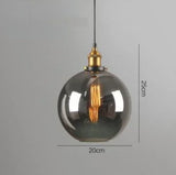 Industriële retro hanglamp met glas – Kappen van gerookt glas