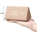 WoodSense LED-Houten Klok – Spraakgestuurd & Stijlvol voor Elke Ruimte