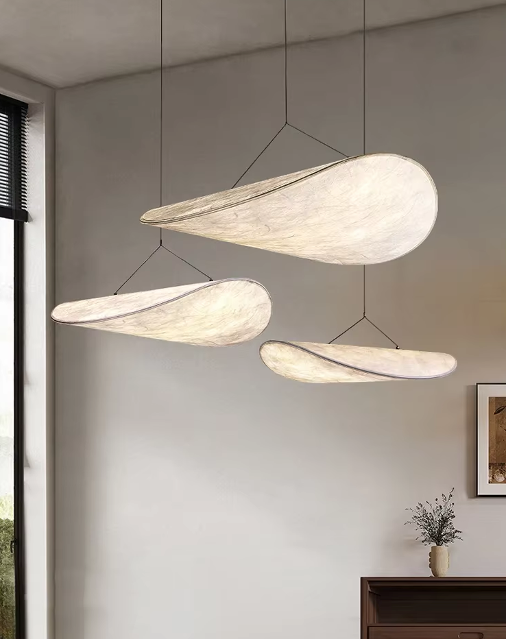 Japandi Stijl | Zijden Plafondlamp | Elegante Hanglamp | Zachte Verlichting | Luxe Stoffen | Moderne en Traditionele Inrichtingen | Duurzaam en Milieuvriendelijk | Afmetingen: 40/60/80/100 cm | LED Inclusief