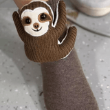 HUGFOOT – Knusse Huissokken met Schattige 3D-Dieraccent en Veilige Antislipzool