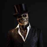 GRAVEFACE – Realistische Schedelmasker met Hoed voor ultieme Halloween-kostuum