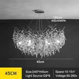 Exclusieve kroonluchter met kristallen bladeren – tak effect, moderne elegantie