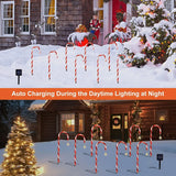 Kerst Zonne-energie Candy Cane Lichten - Stralende decoratie voor feestelijke avonden