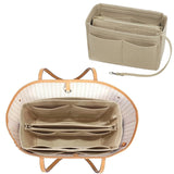 TassenLuxe Organizer Inlay | Vilt inzet met rits | 15 vakken & sleutelhanger | Voor handtassen & shoppers